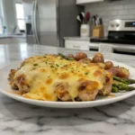oven chicken breast with golden cheese dinner featured