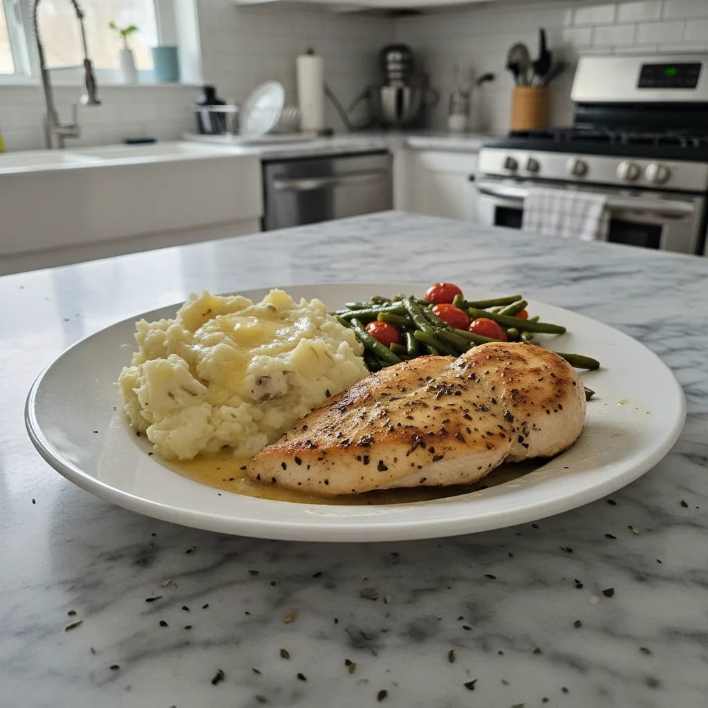 Quick Lemon Herb Chicken Dinner with Boneless Breast