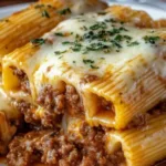 the ultimate baked rigatoni stuffed with beef ragu mozzarella featured