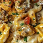 the ultimate loaded cajun alfredo tortellini skillet for dinner featured