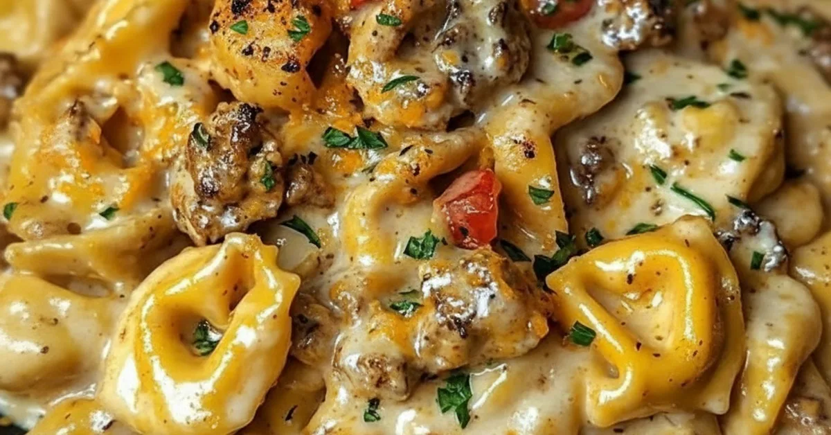 The Ultimate Loaded Cajun Alfredo Tortellini Skillet for Dinner