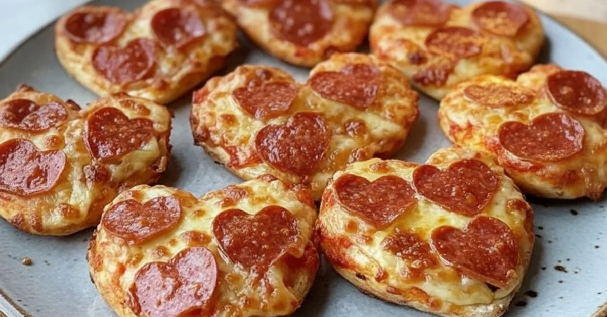 Adorable Heart-Shaped Mini Pizzas: Perfect for Valentine’s Day!