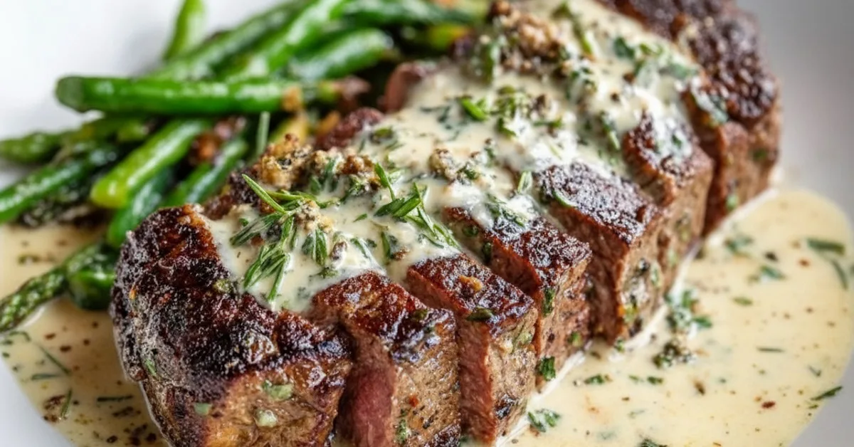 The Ultimate Garlic Butter Steak with Parmesan Cream Sauce