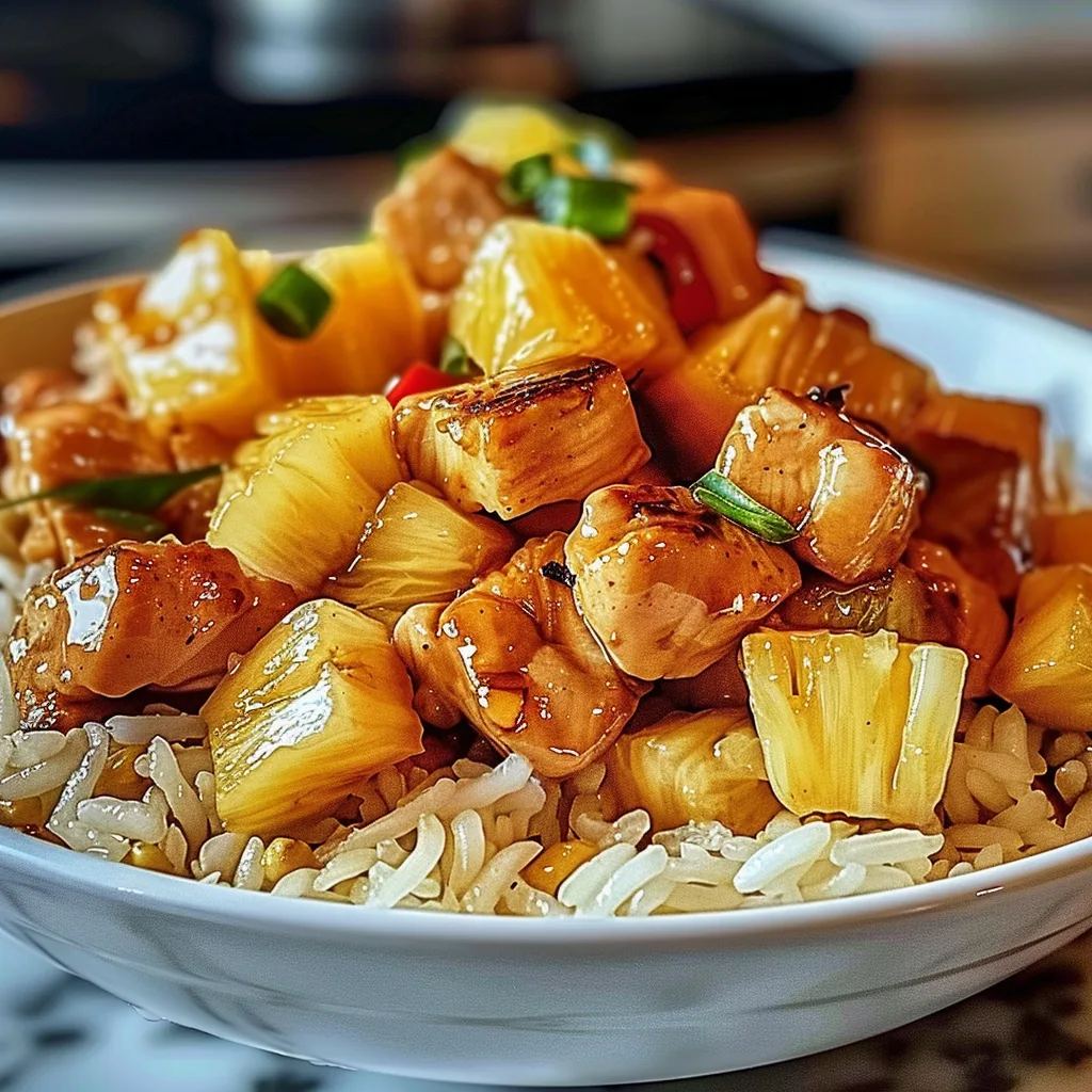Pineapple Chicken and Rice – a sweet and savory dish loaded with flavor and perfect!