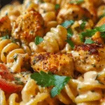 Cheesy Cajun Garlic Chicken Rotini Skillet Recipe -