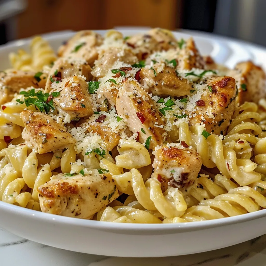 The Ultimate Crockpot Garlic Parmesan Chicken Pasta Recipe