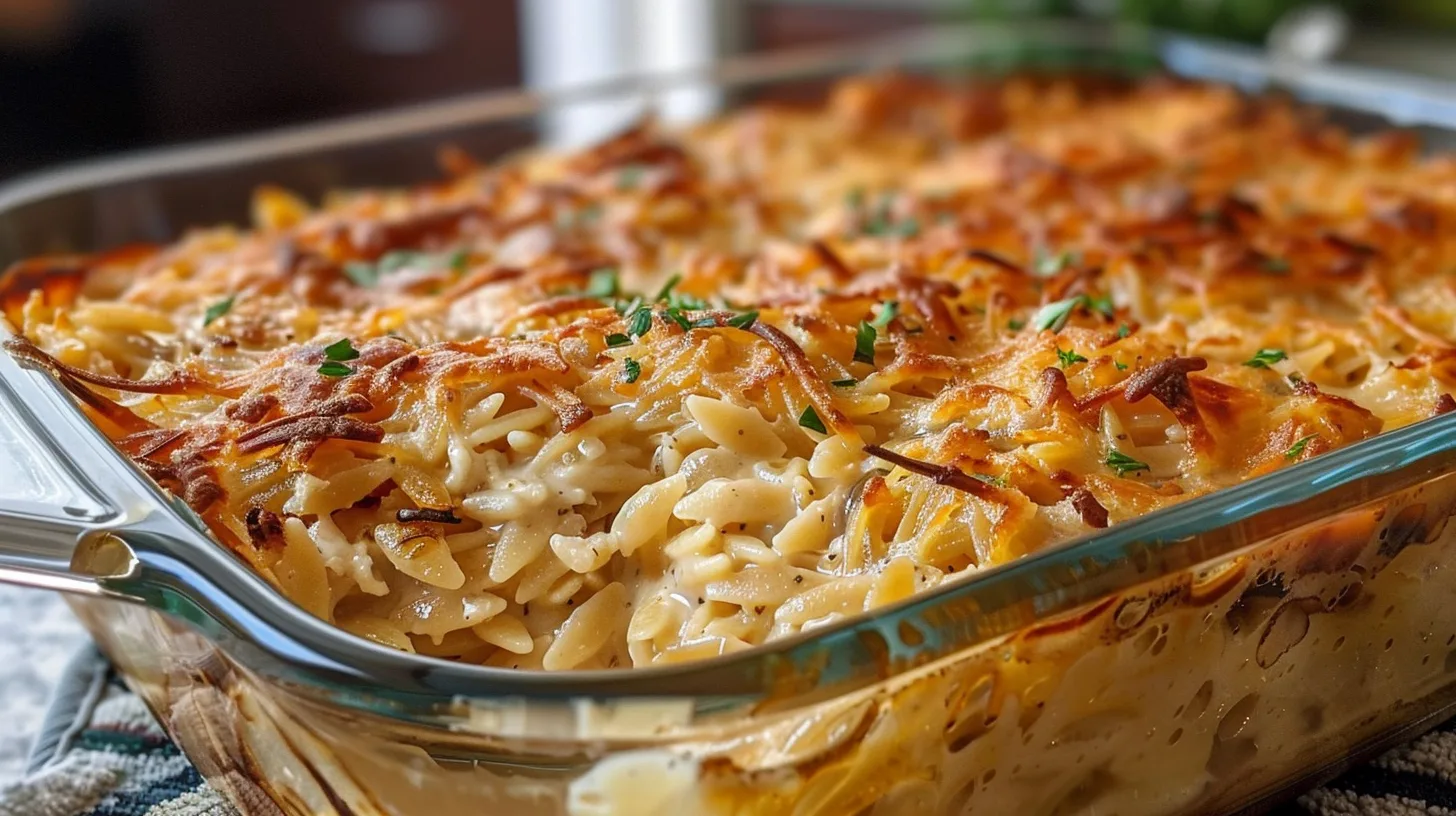 The Ultimate French Onion Chicken Orzo Casserole You'll Crave 5 Recipe image