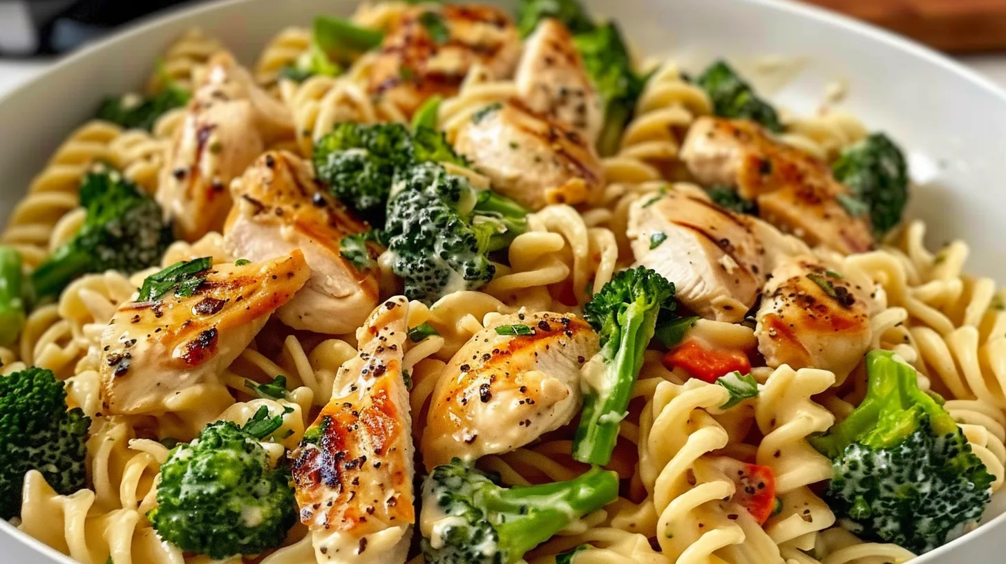 The Perfect High Protein Rotisserie Chicken Broccoli Pasta 4 Recipe image