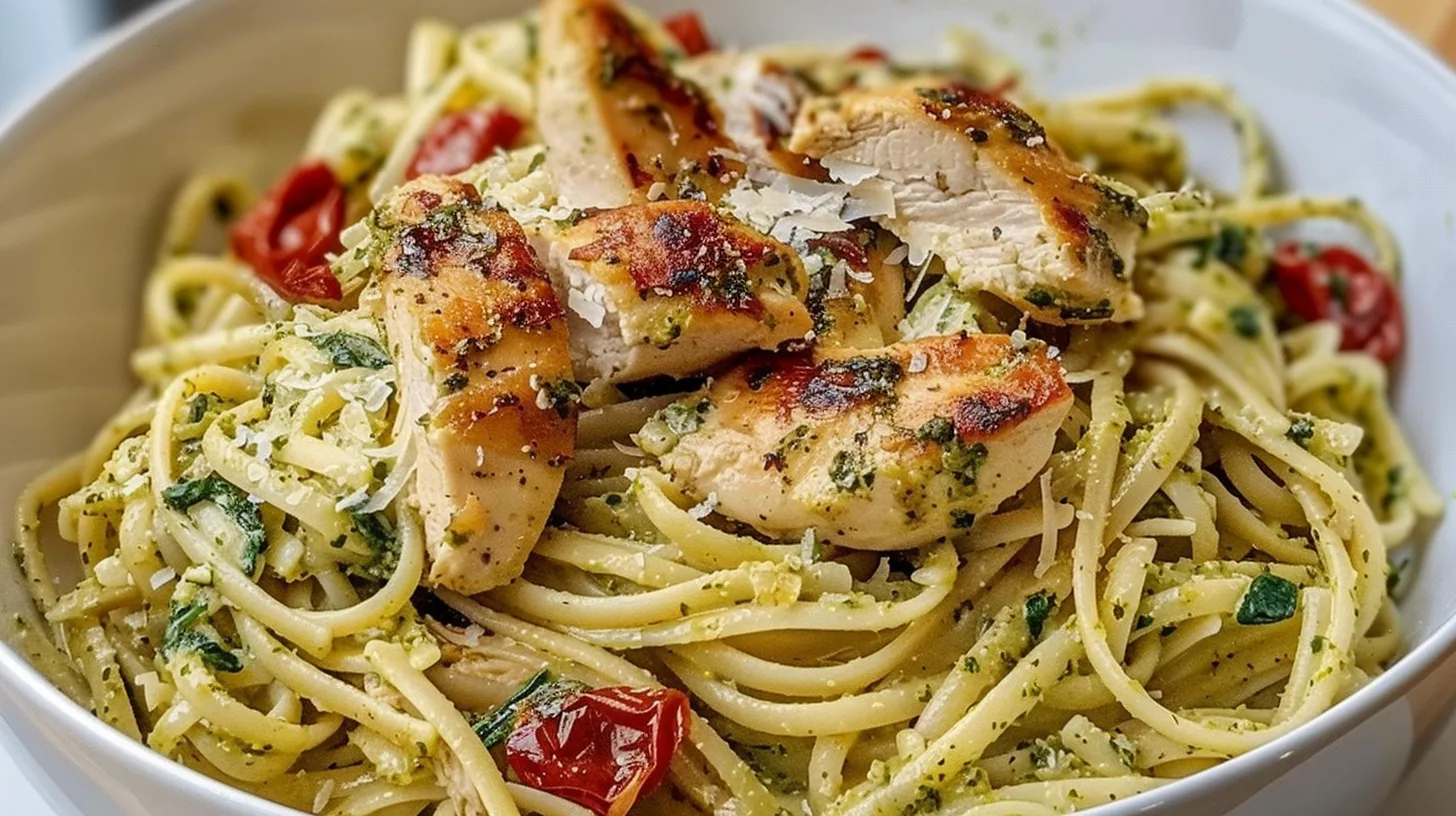 This Light Pesto Pasta with Chicken Will Be Your New Go-To 5 Recipe image