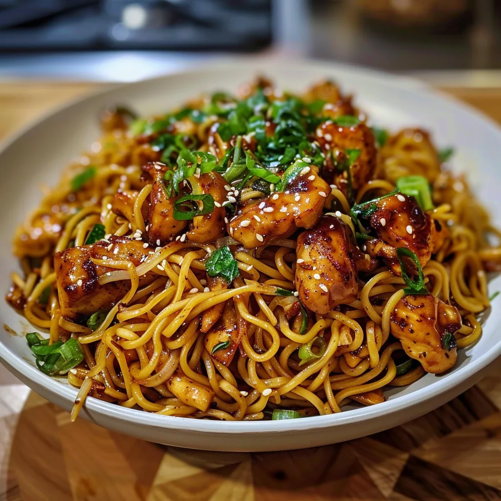 The Ultimate Sticky Garlic Chicken Noodles You’ll Crave Daily